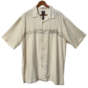 Harley Davidson Short Sleeve Embroidered Button Down Bikercore Moto Shirt SZ L